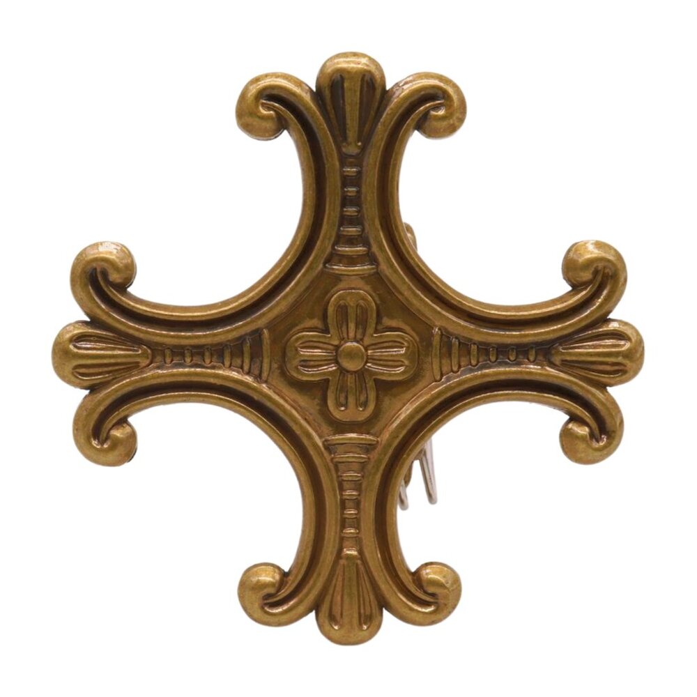 Men Women Belt Buckle Dark Gold Metal Jeremiah Cross Saint Maurice Decorative